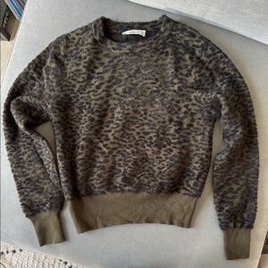 Zara Olive Green & Black Leopard Print Sweater